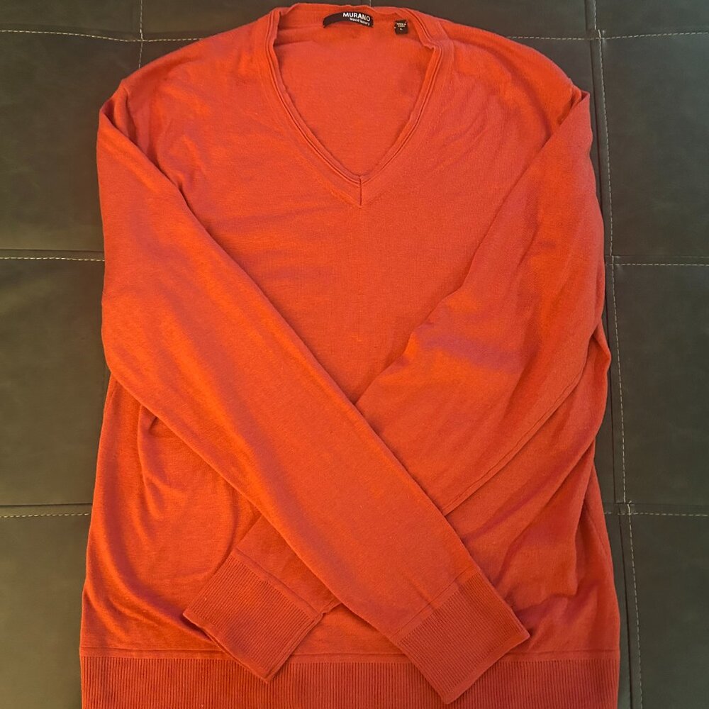 Murano liquid luxury long sleeve v neck sweater